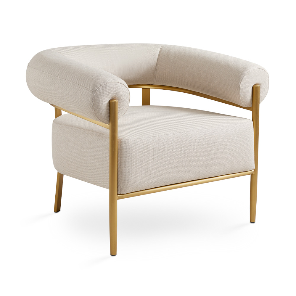 Sylvia Accent Chair: Beige Linen